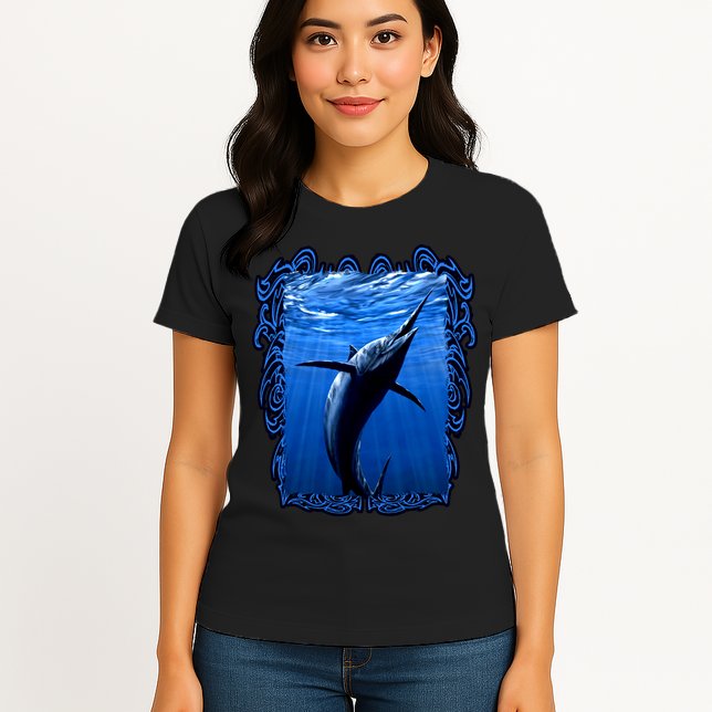 Blue Marlin Underwater Womens T-Shirt