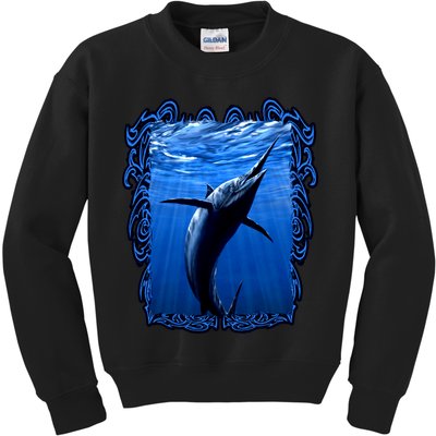 Blue Marlin Underwater Kids Sweatshirt