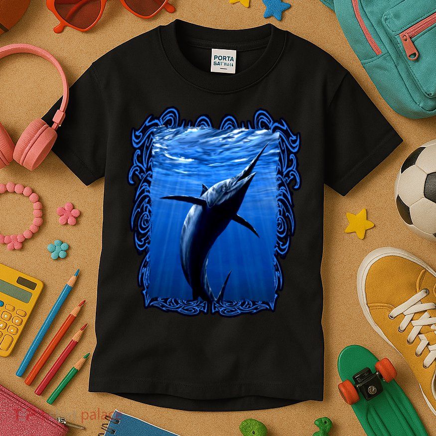Blue Marlin Underwater Kids T-Shirt