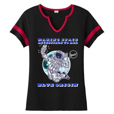 Blue Origin Making Space Accessible To All Ladies Halftime Notch Neck Tee