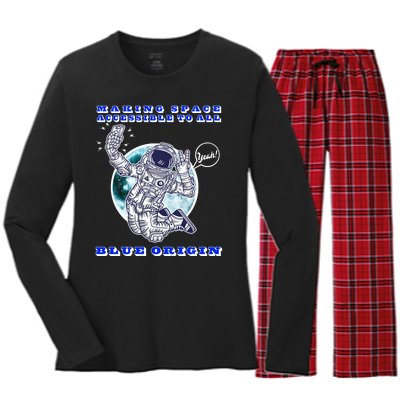 Blue Origin Making Space Accessible To All Women's Long Sleeve Flannel Pajama Set 