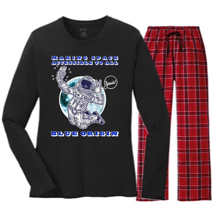 Blue Origin Making Space Accessible To All Women's Long Sleeve Flannel Pajama Set 