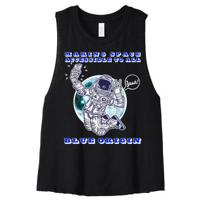 Blue Origin Making Space Accessible To All Women's Racerback Cropped Tank