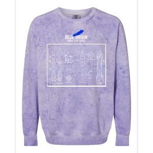 Blue Origin New Shepard Spaceship Blueprints Colorblast Crewneck Sweatshirt