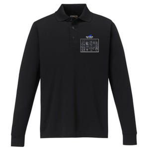 Blue Origin New Shepard Spaceship Blueprints Performance Long Sleeve Polo