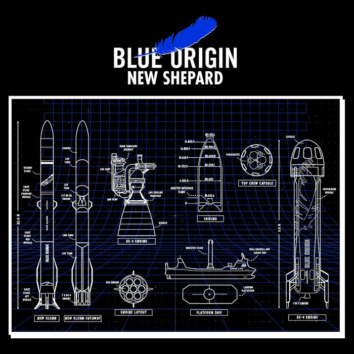 Blue Origin New Shepard Spaceship Blueprints Impact Tech Backpack
