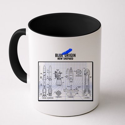 Blue Origin New Shepard Spaceship Blueprints Mug