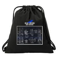 Blue Origin New Shepard Spaceship Blueprints Drawstring Bag