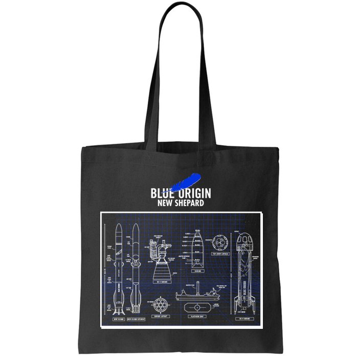 Blue Origin New Shepard Spaceship Blueprints Bag