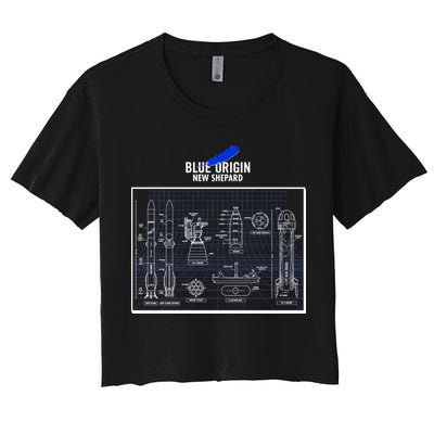 Blue Origin New Shepard Spaceship Blueprints Crop Top