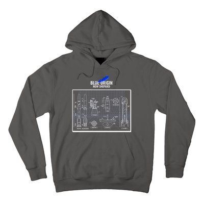 Blue Origin New Shepard Spaceship Blueprints Hoodie