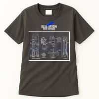 Blue Origin New Shepard Spaceship Blueprints Tall T-Shirt