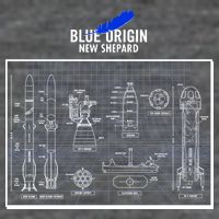 Blue Origin New Shepard Spaceship Blueprints Tall T-Shirt