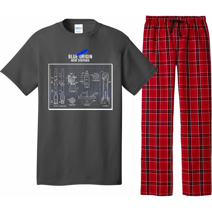 Blue Origin New Shepard Spaceship Blueprints Pajama Set