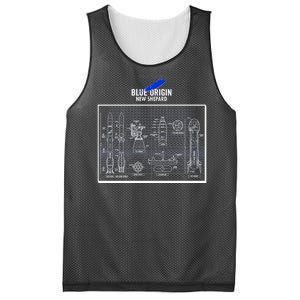 Blue Origin New Shepard Spaceship Blueprints Mesh Reversible Basketball Jersey Tank