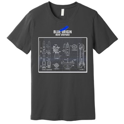 Blue Origin New Shepard Spaceship Blueprints Premium T-Shirt