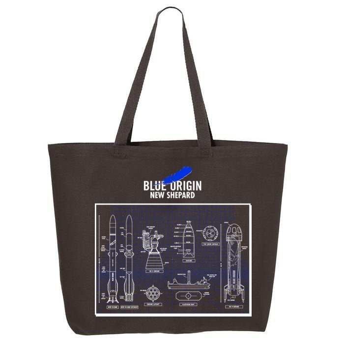 Blue Origin New Shepard Spaceship Blueprints 25L Jumbo Tote