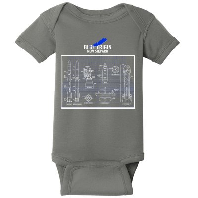 Blue Origin New Shepard Spaceship Blueprints Baby Bodysuit