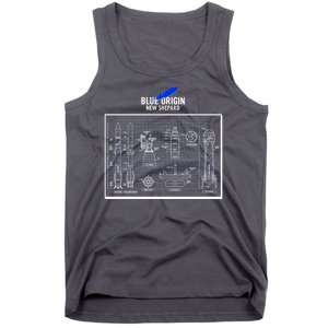 Blue Origin New Shepard Spaceship Blueprints Tank Top