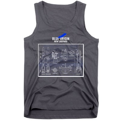 Blue Origin New Shepard Spaceship Blueprints Tank Top