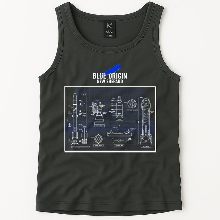 Blue Origin New Shepard Spaceship Blueprints Tank Top