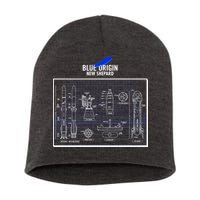 Blue Origin New Shepard Spaceship Blueprints Short Acrylic Beanie