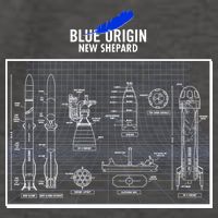 Blue Origin New Shepard Spaceship Blueprints Vector Backpack
