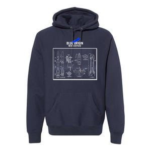 Blue Origin New Shepard Spaceship Blueprints Premium Hoodie