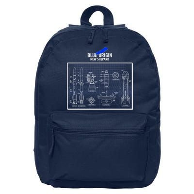 Blue Origin New Shepard Spaceship Blueprints 16 in Basic Backpack