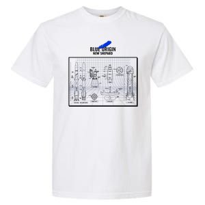 Blue Origin New Shepard Spaceship Blueprints Garment-Dyed Heavyweight T-Shirt