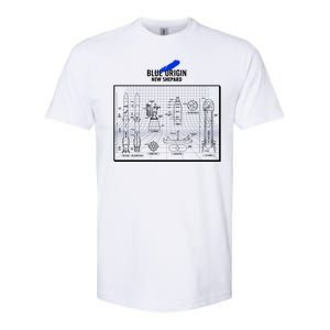 Blue Origin New Shepard Spaceship Blueprints Softstyle CVC T-Shirt