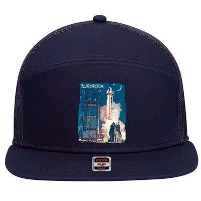 Blue Origin Space Launch 7 Panel Mesh Trucker Snapback Hat