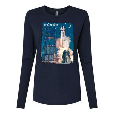 Blue Origin Space Launch Womens Cotton Relaxed Long Sleeve T-Shirt