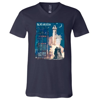 Blue Origin Space Launch V-Neck T-Shirt