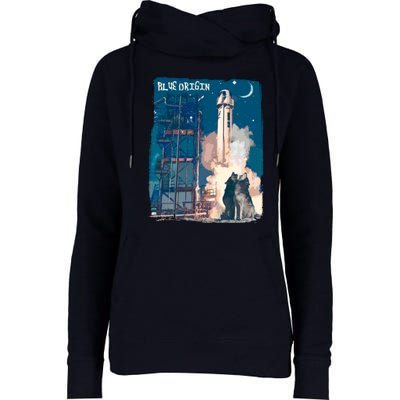 Blue Origin Space Launch Womens Funnel Neck Pullover Hood