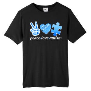 Blue Peace Love Autism  Tall Fusion ChromaSoft Performance T-Shirt