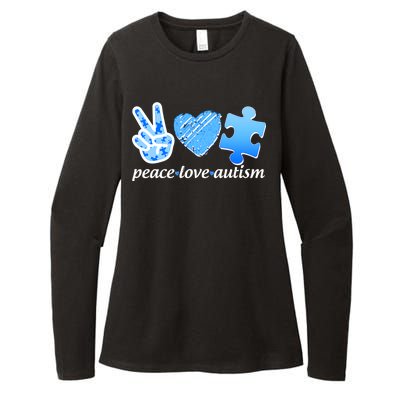 Blue Peace Love Autism  Womens CVC Long Sleeve Shirt