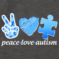 Blue Peace Love Autism  Vector Backpack