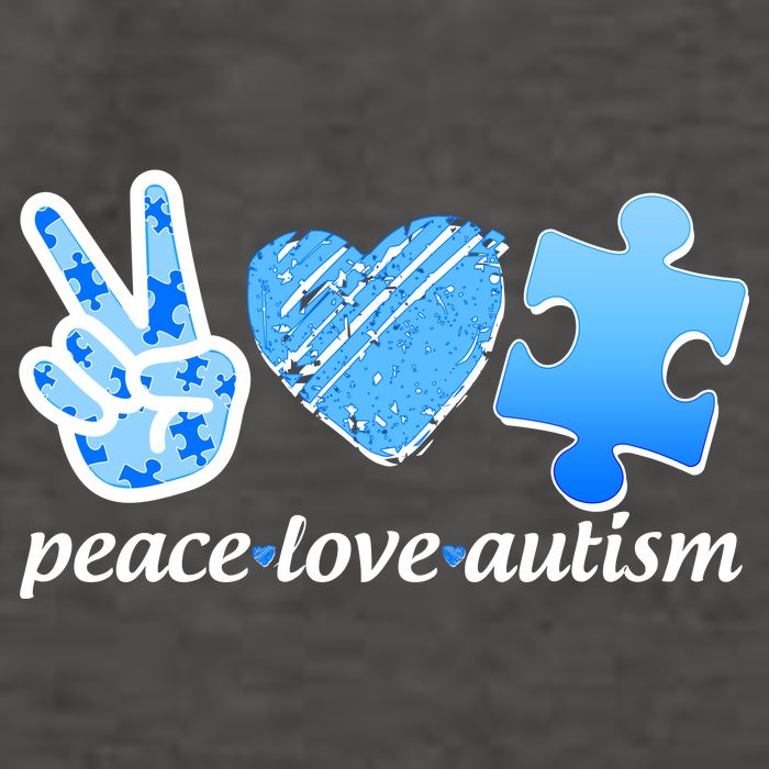 Blue Peace Love Autism  Vector Backpack