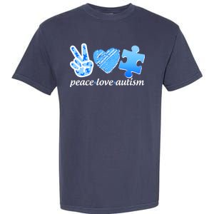 Blue Peace Love Autism  Garment-Dyed Heavyweight T-Shirt