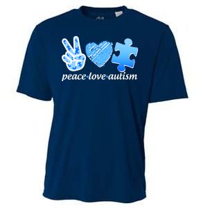 Blue Peace Love Autism  Cooling Performance Crew T-Shirt