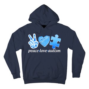 Blue Peace Love Autism  Hoodie