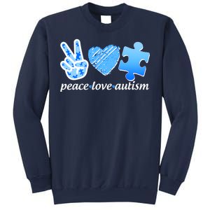 Blue Peace Love Autism  Sweatshirt