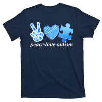 Blue Peace Love Autism  T-Shirt