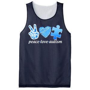 Blue Peace Love Autism  Mesh Reversible Basketball Jersey Tank