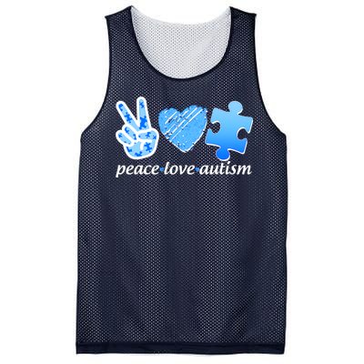 Blue Peace Love Autism  Mesh Reversible Basketball Jersey Tank