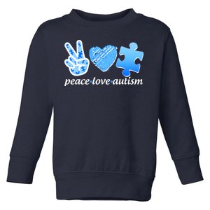 Blue Peace Love Autism  Toddler Sweatshirt