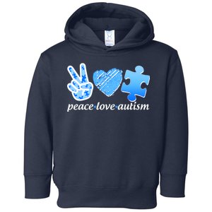 Blue Peace Love Autism  Toddler Hoodie