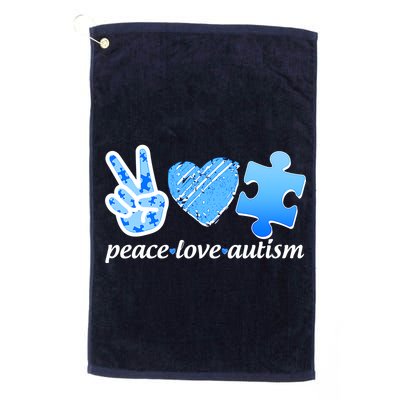 Blue Peace Love Autism  Golf Towel