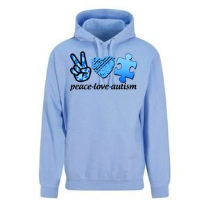 Blue Peace Love Autism  Unisex Surf Hoodie